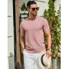 image:imageCOOFANDY Mens Casual TShirts Short Sleeve Crewneck Pullover Classic Knit Tee ShirtsPink