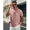 image:imageCOOFANDY Mens Casual TShirts Short Sleeve Crewneck Pullover Classic Knit Tee ShirtsPink