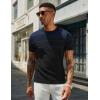 image:imageCOOFANDY Mens Casual TShirts Short Sleeve Crewneck Pullover Classic Knit Tee ShirtsStripe  Black  Navy