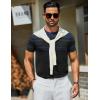 image:imageCOOFANDY Mens Casual TShirts Short Sleeve Crewneck Pullover Classic Knit Tee ShirtsStripe  Black  Navy