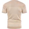 image:imageCOOFANDY Mens Casual TShirts Short Sleeve Crewneck Pullover Classic Knit Tee ShirtsStripe  Khaki