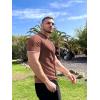 image:imageCOOFANDY Mens Knit Button Down Shirt Vintage Short Sleeve Polo Shirts Casual Beach TopsDark Brown