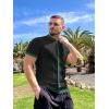 image:imageCOOFANDY Mens Knit Button Down Shirt Vintage Short Sleeve Polo Shirts Casual Beach TopsGreen  Black