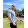 image:imageCOOFANDY Mens Knit Button Down Shirt Vintage Short Sleeve Polo Shirts Casual Beach TopsLight Blue Argyle
