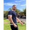 image:imageCOOFANDY Mens Knit Button Down Shirt Vintage Short Sleeve Polo Shirts Casual Beach TopsNavy  White