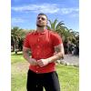 image:imageCOOFANDY Mens Knit Button Down Shirt Vintage Short Sleeve Polo Shirts Casual Beach TopsRed