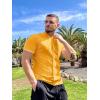 image:imageCOOFANDY Mens Knit Button Down Shirt Vintage Short Sleeve Polo Shirts Casual Beach TopsYellow