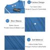 image:imageCOOFANDY Mens Knit Button Down Shirt Vintage Short Sleeve Polo Shirts Casual Beach Topsdemin Blue