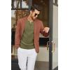 image:imageCOOFANDY Mens Knit Long Sleeve Polo Shirt Casual Polo Collared Sweater VNeck Textured PulloverArmy Green