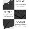 image:imageCOOFANDY Mens Knit Long Sleeve Polo Shirt Casual Polo Collared Sweater VNeck Textured PulloverBlack