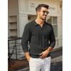 image:imageCOOFANDY Mens Knit Long Sleeve Polo Shirt Casual Polo Collared Sweater VNeck Textured PulloverBlack