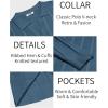 image:imageCOOFANDY Mens Knit Long Sleeve Polo Shirt Casual Polo Collared Sweater VNeck Textured PulloverDark Blue