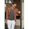 image:imageCOOFANDY Mens Knit Long Sleeve Polo Shirt Casual Polo Collared Sweater VNeck Textured PulloverDark Grey