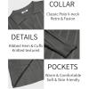 image:imageCOOFANDY Mens Knit Long Sleeve Polo Shirt Casual Polo Collared Sweater VNeck Textured PulloverDark Grey