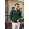 image:imageCOOFANDY Mens Knit Long Sleeve Polo Shirt Casual Polo Collared Sweater VNeck Textured PulloverEvergreen