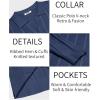 image:imageCOOFANDY Mens Knit Long Sleeve Polo Shirt Casual Polo Collared Sweater VNeck Textured PulloverNavy Blue