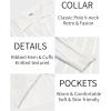 image:imageCOOFANDY Mens Knit Long Sleeve Polo Shirt Casual Polo Collared Sweater VNeck Textured PulloverWhite
