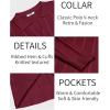 image:imageCOOFANDY Mens Knit Long Sleeve Polo Shirt Casual Polo Collared Sweater VNeck Textured PulloverWine Red