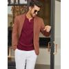 image:imageCOOFANDY Mens Knit Long Sleeve Polo Shirt Casual Polo Collared Sweater VNeck Textured PulloverWine Red