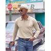 image:imageCOOFANDY Mens Knit Polo Sweater Long Sleeve Quarter Button Polo Shirts Casual Ribbed Collared Shirt Golf Pullover SweatersBeige