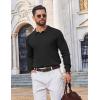 image:imageCOOFANDY Mens Knit Polo Sweater Long Sleeve Quarter Button Polo Shirts Casual Ribbed Collared Shirt Golf Pullover SweatersBlack