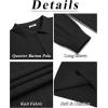 image:imageCOOFANDY Mens Knit Polo Sweater Long Sleeve Quarter Button Polo Shirts Casual Ribbed Collared Shirt Golf Pullover SweatersBlack