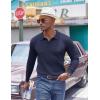image:imageCOOFANDY Mens Knit Polo Sweater Long Sleeve Quarter Button Polo Shirts Casual Ribbed Collared Shirt Golf Pullover SweatersBlue Purple