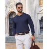 image:imageCOOFANDY Mens Knit Polo Sweater Long Sleeve Quarter Button Polo Shirts Casual Ribbed Collared Shirt Golf Pullover SweatersBlue Purple