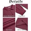 image:imageCOOFANDY Mens Knit Polo Sweater Long Sleeve Quarter Button Polo Shirts Casual Ribbed Collared Shirt Golf Pullover SweatersDark Red