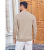 image:imageCOOFANDY Mens Knit Polo Sweater Long Sleeve Quarter Button Polo Shirts Casual Ribbed Collared Shirt Golf Pullover SweatersKhaki