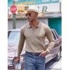 image:imageCOOFANDY Mens Knit Polo Sweater Long Sleeve Quarter Button Polo Shirts Casual Ribbed Collared Shirt Golf Pullover SweatersKhaki