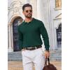 image:imageCOOFANDY Mens Knit Polo Sweater Long Sleeve Quarter Button Polo Shirts Casual Ribbed Collared Shirt Golf Pullover SweatersLake Green