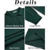 image:imageCOOFANDY Mens Knit Polo Sweater Long Sleeve Quarter Button Polo Shirts Casual Ribbed Collared Shirt Golf Pullover SweatersLake Green