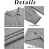 image:imageCOOFANDY Mens Knit Polo Sweater Long Sleeve Quarter Button Polo Shirts Casual Ribbed Collared Shirt Golf Pullover SweatersMedium Gray