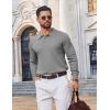 image:imageCOOFANDY Mens Knit Polo Sweater Long Sleeve Quarter Button Polo Shirts Casual Ribbed Collared Shirt Golf Pullover SweatersMedium Gray