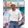 image:imageCOOFANDY Mens Knit Polo Sweater Long Sleeve Quarter Button Polo Shirts Casual Ribbed Collared Shirt Golf Pullover SweatersWhite