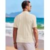 image:imageCOOFANDY Mens Knit Shirts Short Sleeve Button Down Casual Polo Shirt Summer Beach Vacation ShirtsBeige