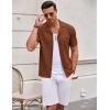 image:imageCOOFANDY Mens Knit Shirts Short Sleeve Button Down Casual Polo Shirt Summer Beach Vacation ShirtsCaramel