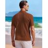 image:imageCOOFANDY Mens Knit Shirts Short Sleeve Button Down Casual Polo Shirt Summer Beach Vacation ShirtsCaramel