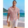 image:imageCOOFANDY Mens Knit Shirts Short Sleeve Button Down Casual Polo Shirt Summer Beach Vacation ShirtsDusty Pink