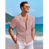 image:imageCOOFANDY Mens Knit Shirts Short Sleeve Button Down Casual Polo Shirt Summer Beach Vacation ShirtsDusty Pink