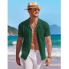 image:imageCOOFANDY Mens Knit Shirts Short Sleeve Button Down Casual Polo Shirt Summer Beach Vacation ShirtsGreen
