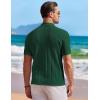 image:imageCOOFANDY Mens Knit Shirts Short Sleeve Button Down Casual Polo Shirt Summer Beach Vacation ShirtsGreen