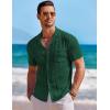 image:imageCOOFANDY Mens Knit Shirts Short Sleeve Button Down Casual Polo Shirt Summer Beach Vacation ShirtsGreen