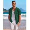 image:imageCOOFANDY Mens Knit Shirts Short Sleeve Button Down Casual Polo Shirt Summer Beach Vacation ShirtsGreen