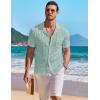 image:imageCOOFANDY Mens Knit Shirts Short Sleeve Button Down Casual Polo Shirt Summer Beach Vacation ShirtsIce Green