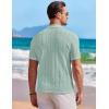 image:imageCOOFANDY Mens Knit Shirts Short Sleeve Button Down Casual Polo Shirt Summer Beach Vacation ShirtsIce Green