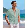 image:imageCOOFANDY Mens Knit Shirts Short Sleeve Button Down Casual Polo Shirt Summer Beach Vacation ShirtsIce Green