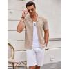 image:imageCOOFANDY Mens Knit Shirts Short Sleeve Button Down Casual Polo Shirt Summer Beach Vacation ShirtsKhaki