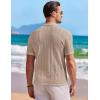 image:imageCOOFANDY Mens Knit Shirts Short Sleeve Button Down Casual Polo Shirt Summer Beach Vacation ShirtsKhaki
